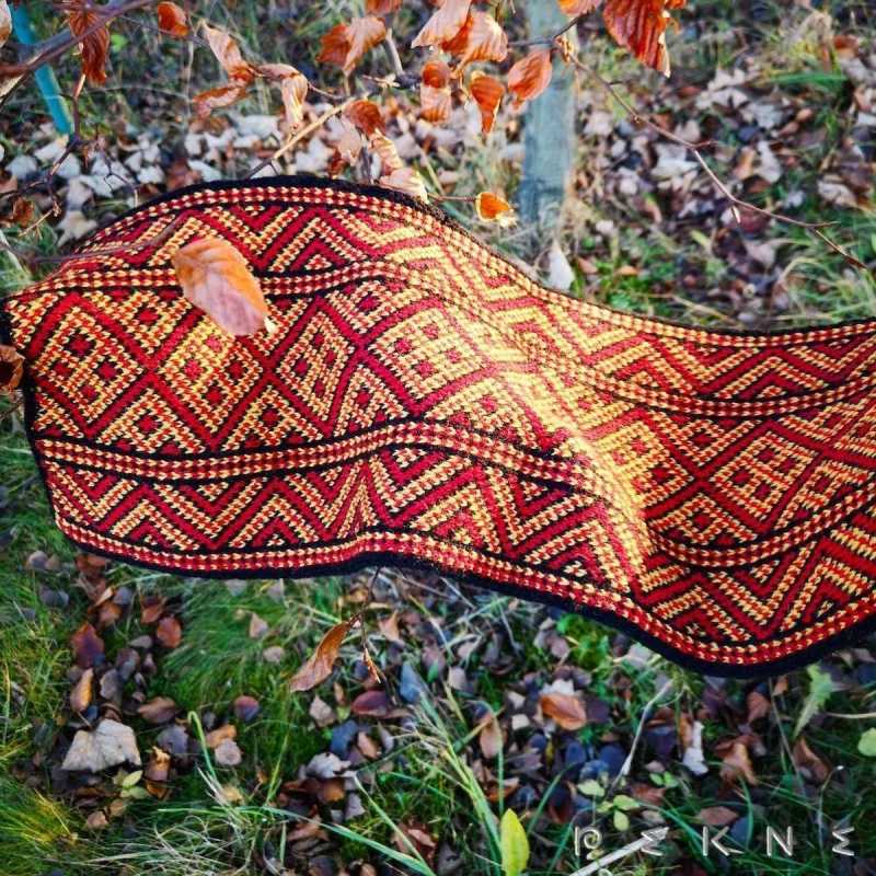 Šál Strážov veľ. UNI - pletený štýlový čičmanský šál motív tradičné kopitcá
