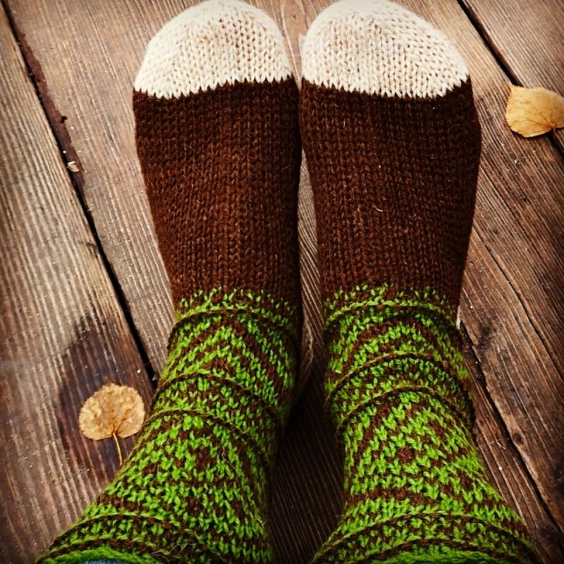 Ponožky Strážov veľ. 42-43 - Vlnené ponožky originálneho čičmanského ornamentu z kopíc